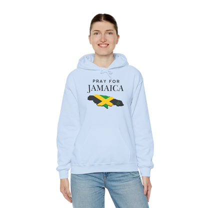 Pray for Jamaica Hoodie - Jamaica Map with Flag Design