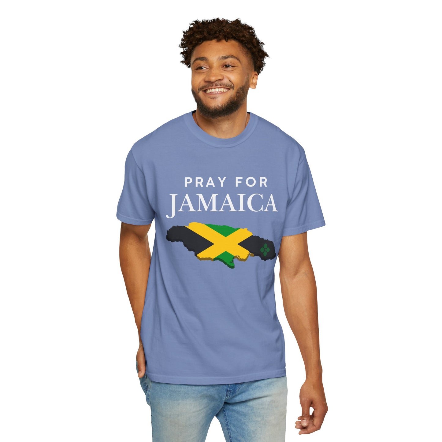 Pray for Jamaica T-Shirt - Jamaica Map & Flag Support Tee
