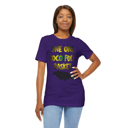 One One Coco Full Basket T-Shirt — Jamaica Map Reggae Island Tee