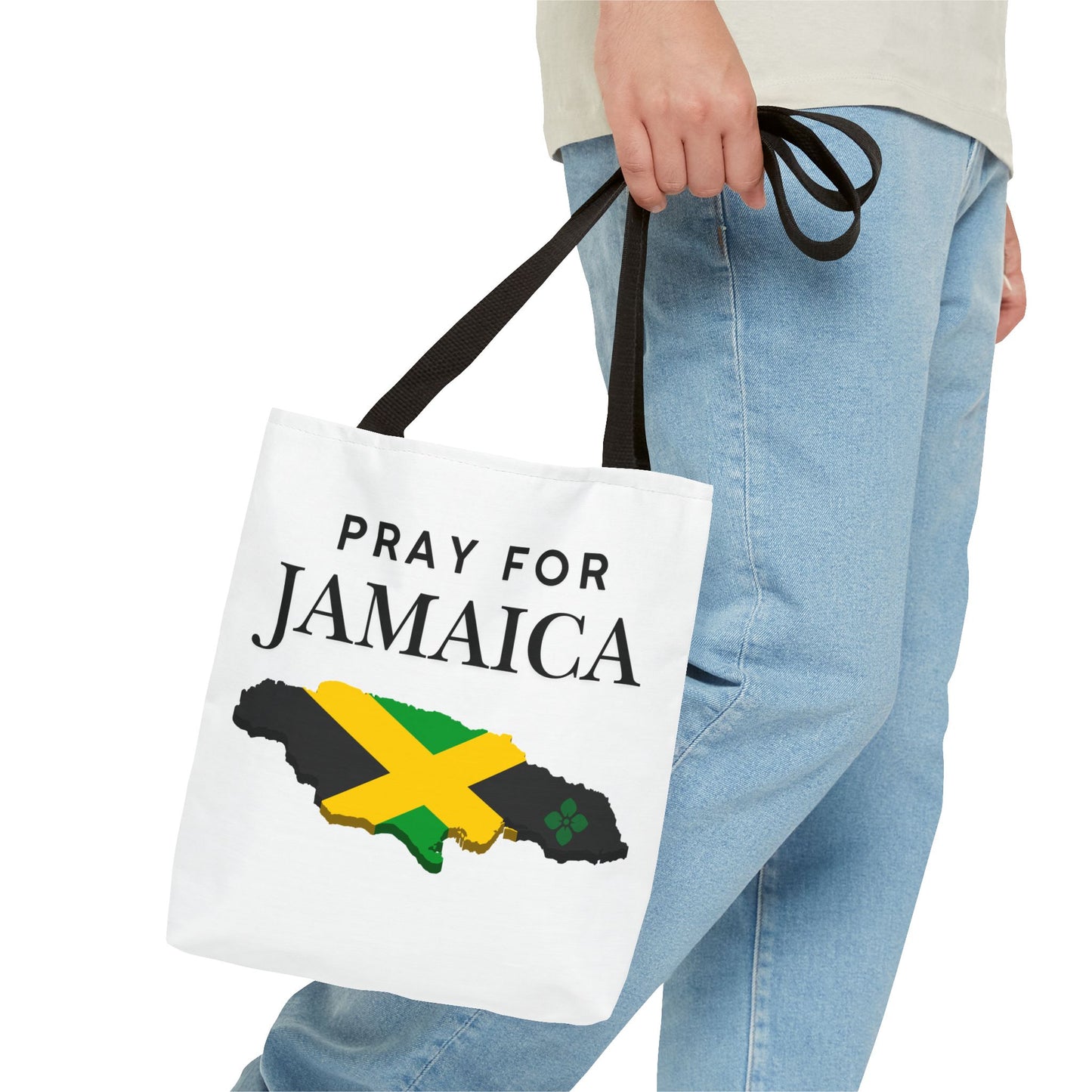 Pray for Jamaica Tote Bag — Jamaican Flag Map Charity Support Tote