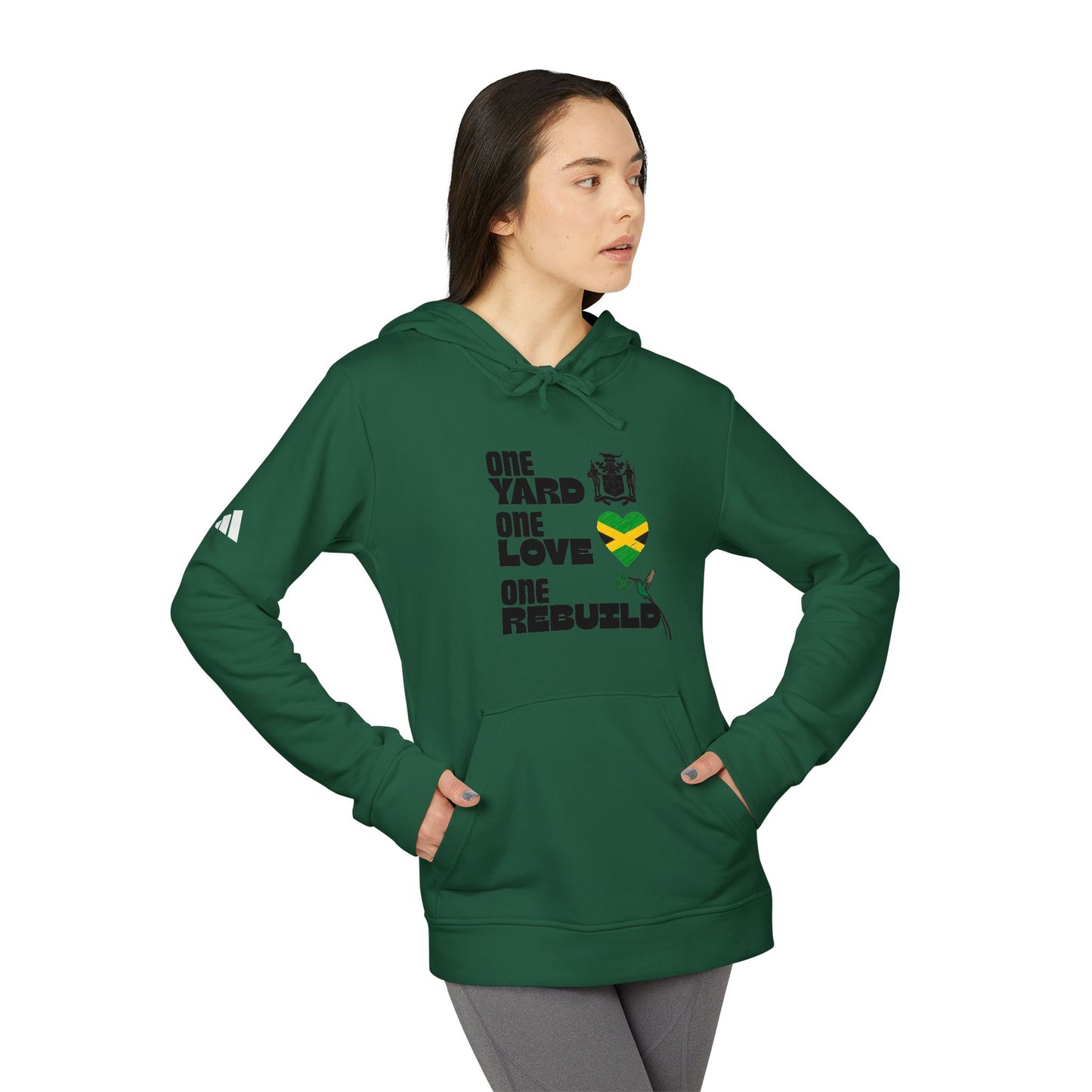 Jamaica Love Hoodie — Reggae Island Flag Heart Design