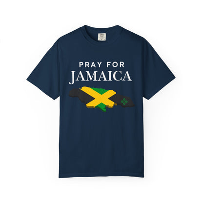 Pray for Jamaica T-Shirt - Jamaica Map & Flag Support Tee
