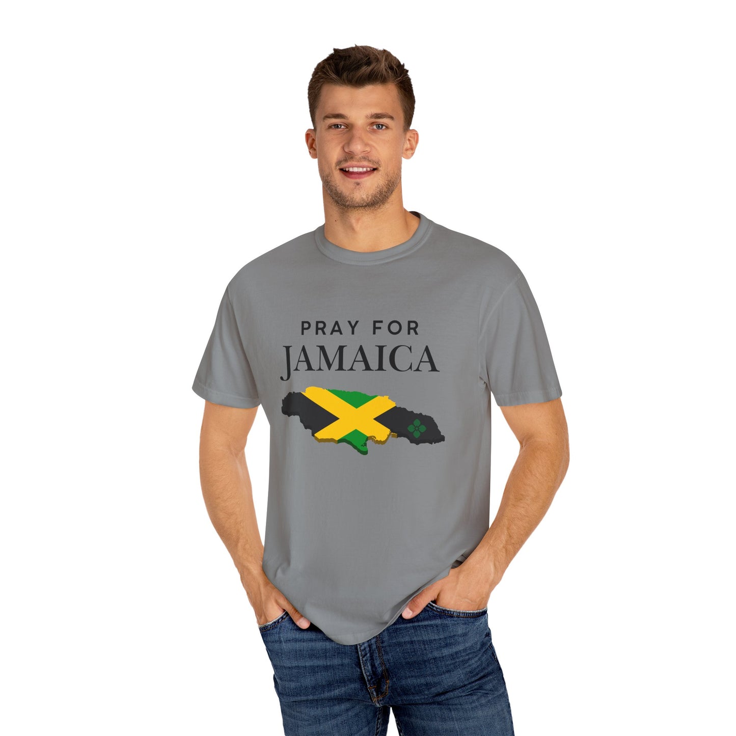 Pray for Jamaica T-Shirt — Jamaica Flag Map Relief Tee