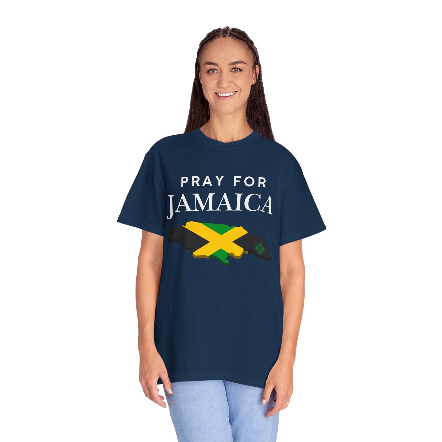Pray for Jamaica T-Shirt - Jamaica Map & Flag Support Tee