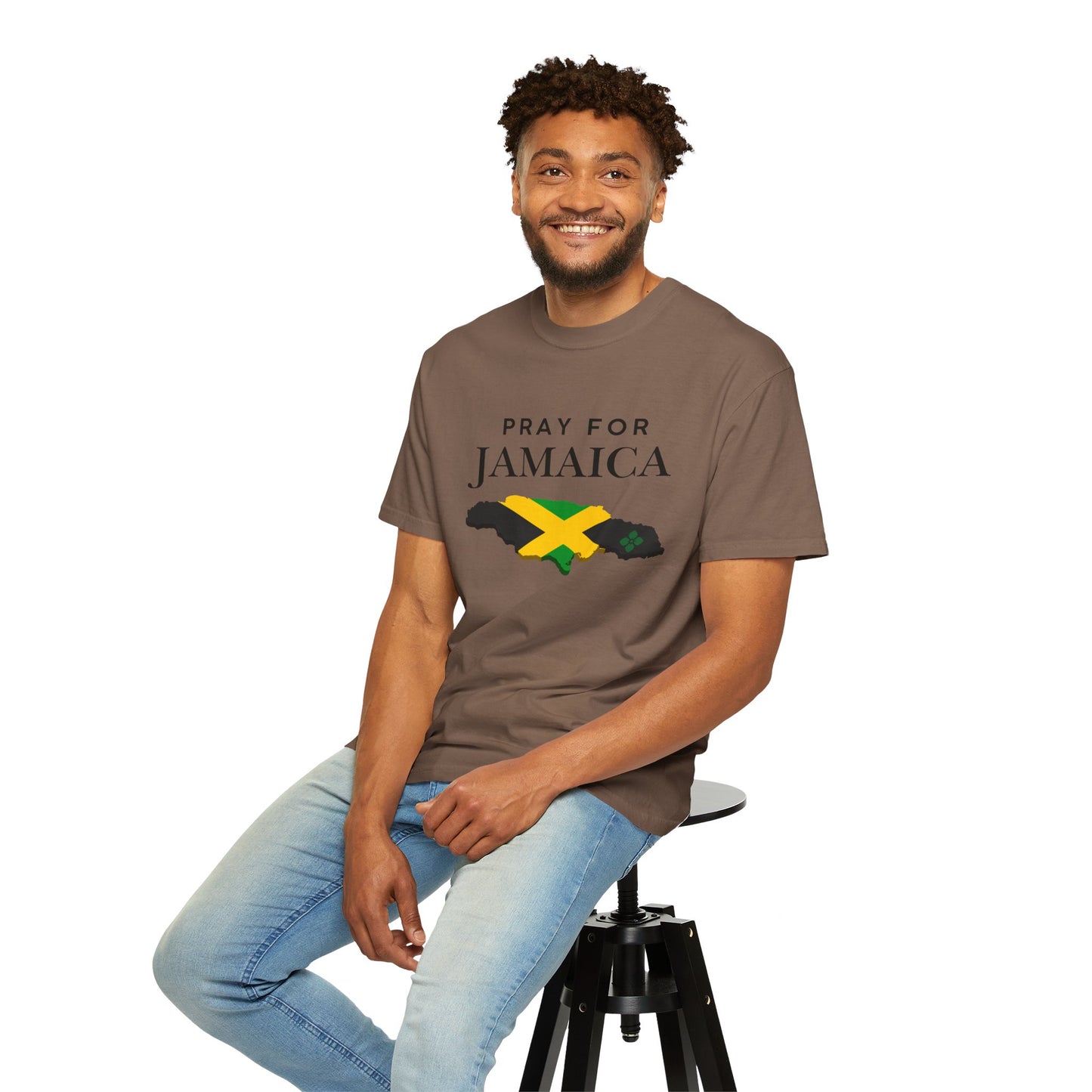 Pray for Jamaica T-Shirt — Jamaica Flag Map Relief Tee