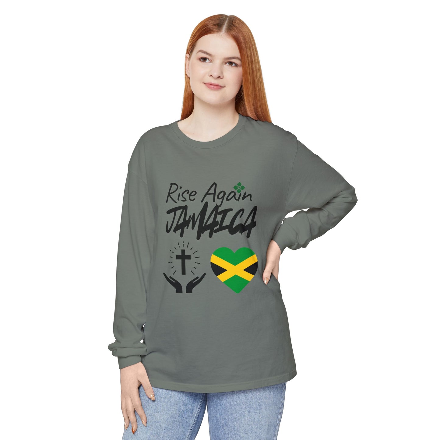 Rise Again Jamaica Long Sleeve T-Shirt – Caribbean Strength & Unity Apparel