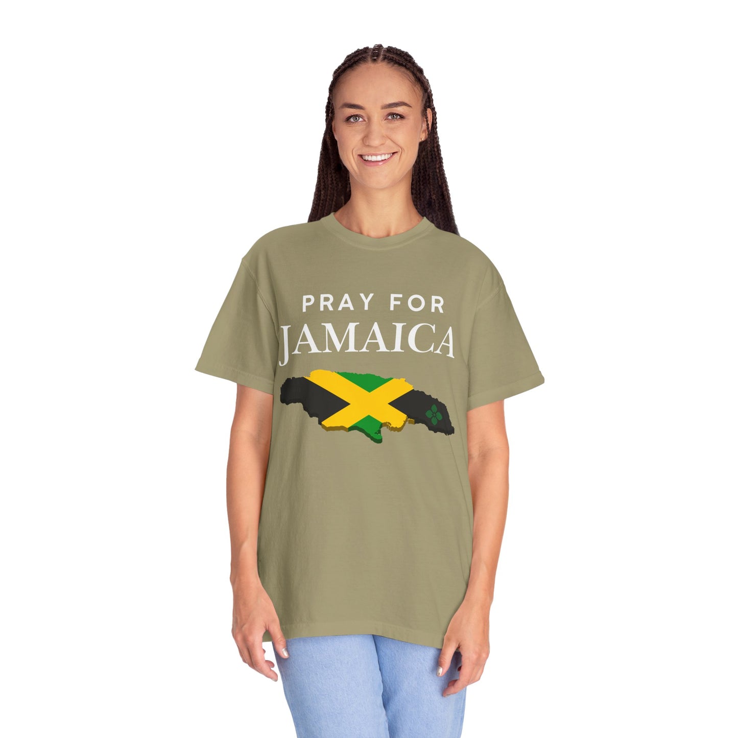 Pray for Jamaica T-Shirt - Jamaica Map & Flag Support Tee