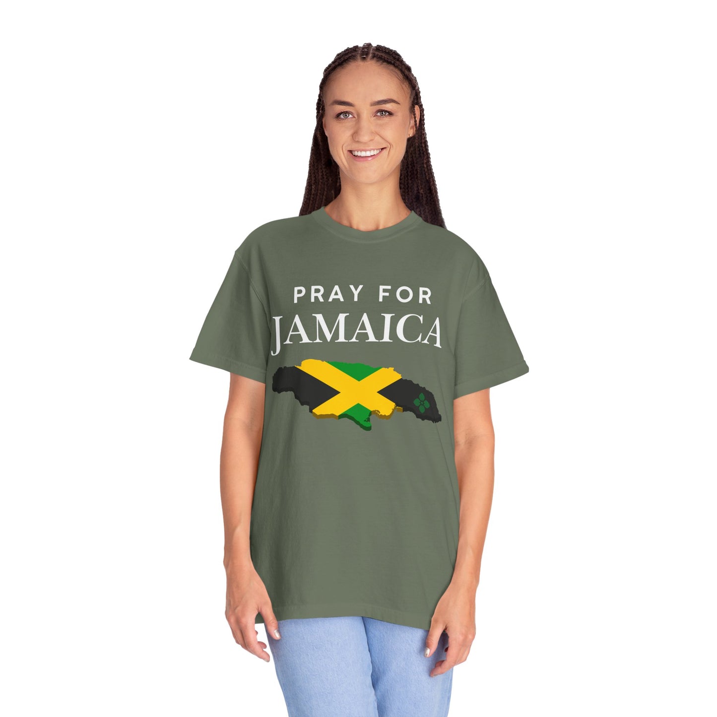 Pray for Jamaica T-Shirt - Jamaica Map & Flag Support Tee