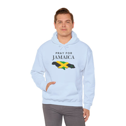 Pray for Jamaica Hoodie - Jamaica Map with Flag Design