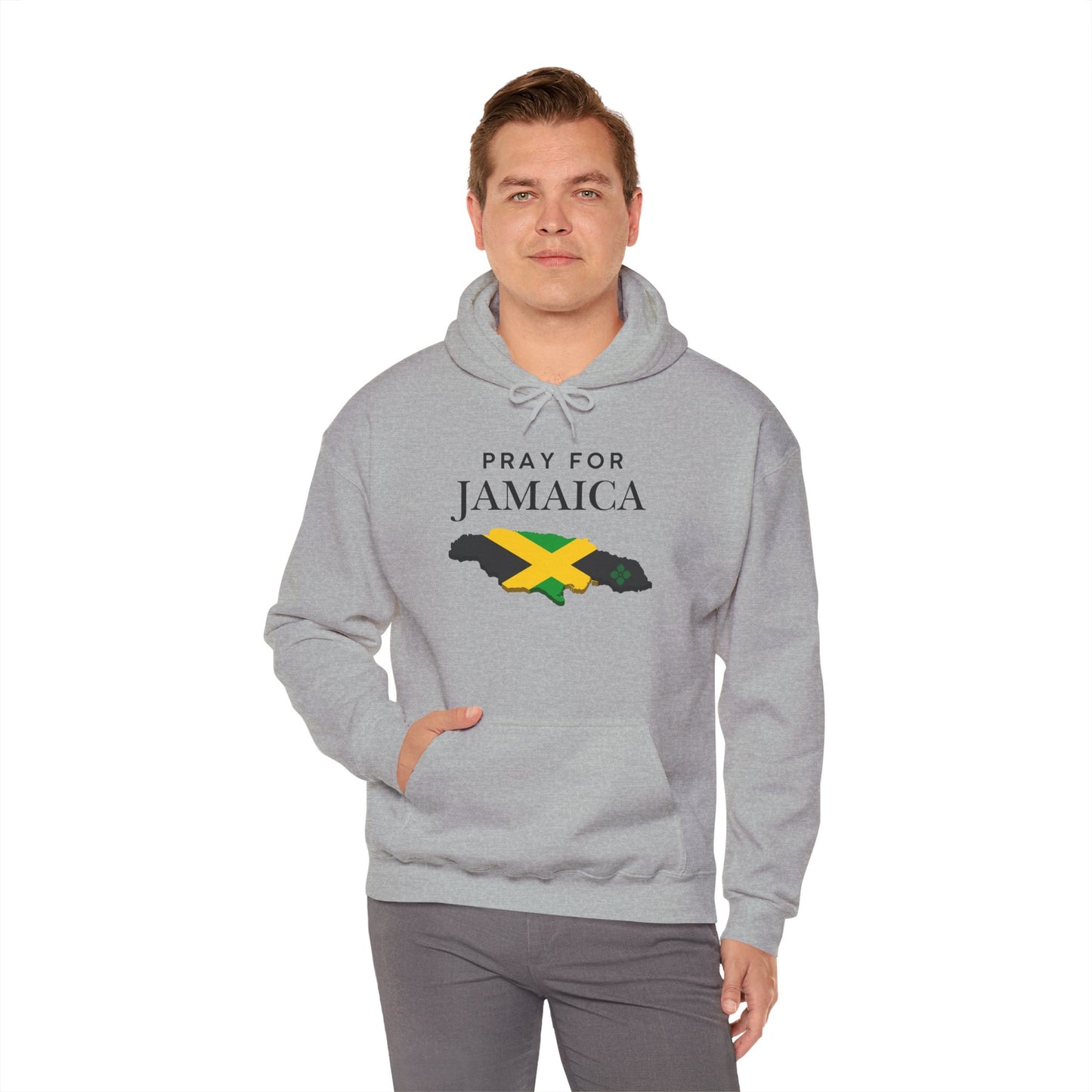 Pray for Jamaica Hoodie - Jamaica Map with Flag Design