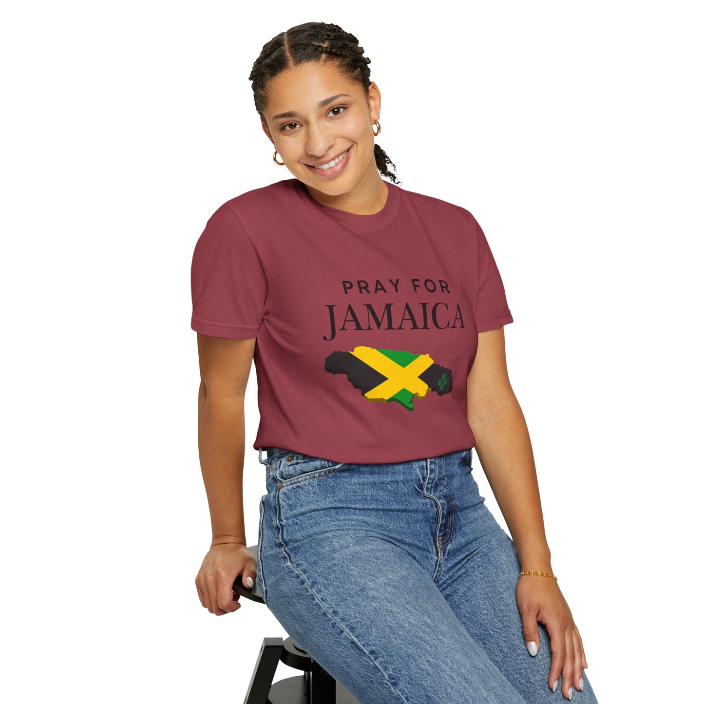 Pray for Jamaica T-Shirt — Jamaica Flag Map Relief Tee