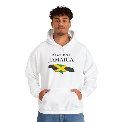 Pray for Jamaica Hoodie - Jamaica Map with Flag Design