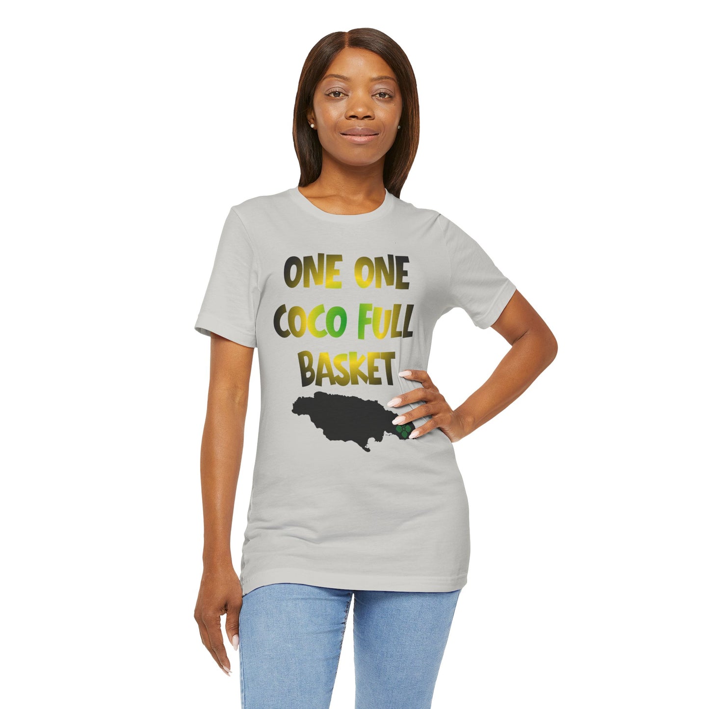 One One Coco Full Basket T-Shirt — Jamaica Map Reggae Island Tee