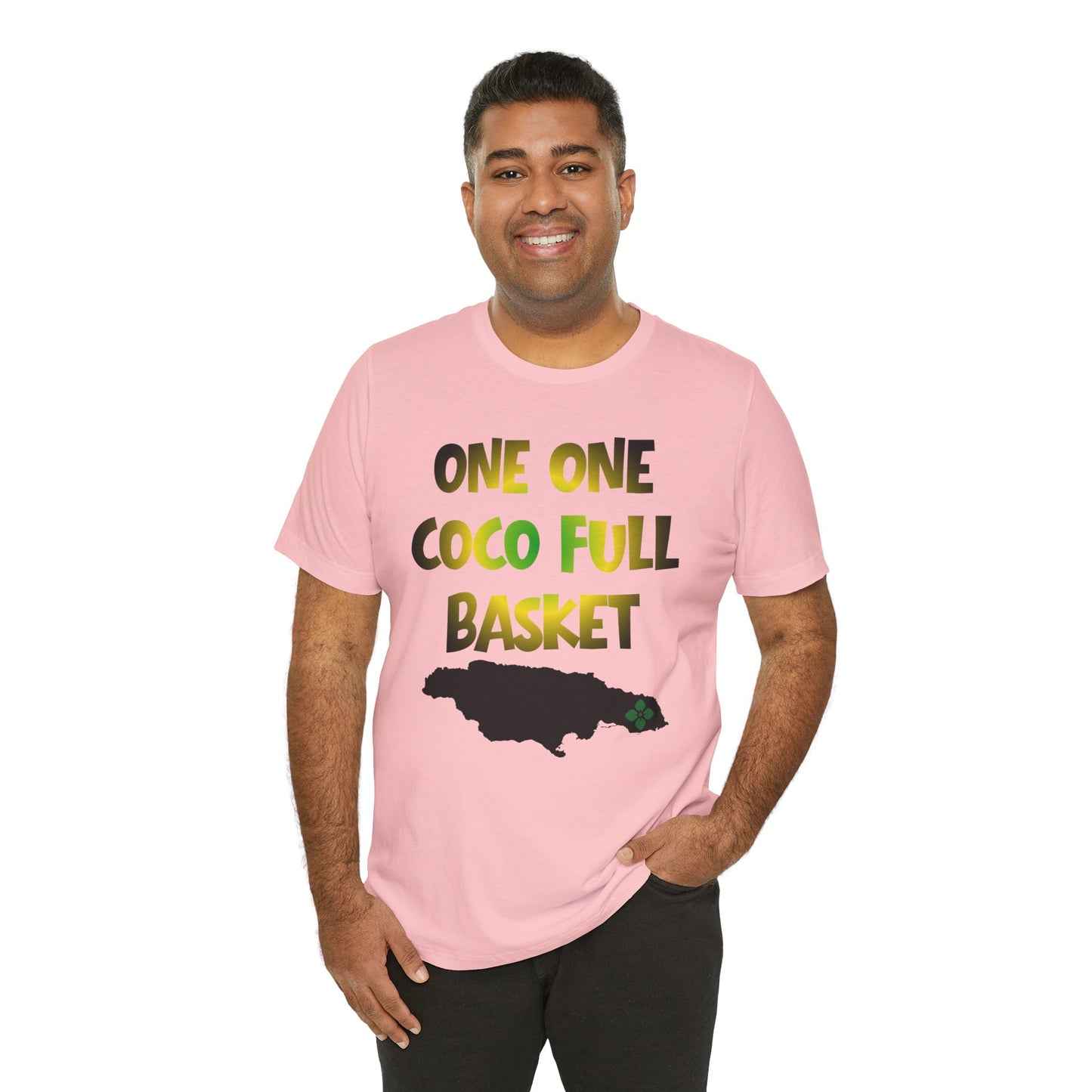 One One Coco Full Basket T-Shirt — Jamaica Map Reggae Island Tee