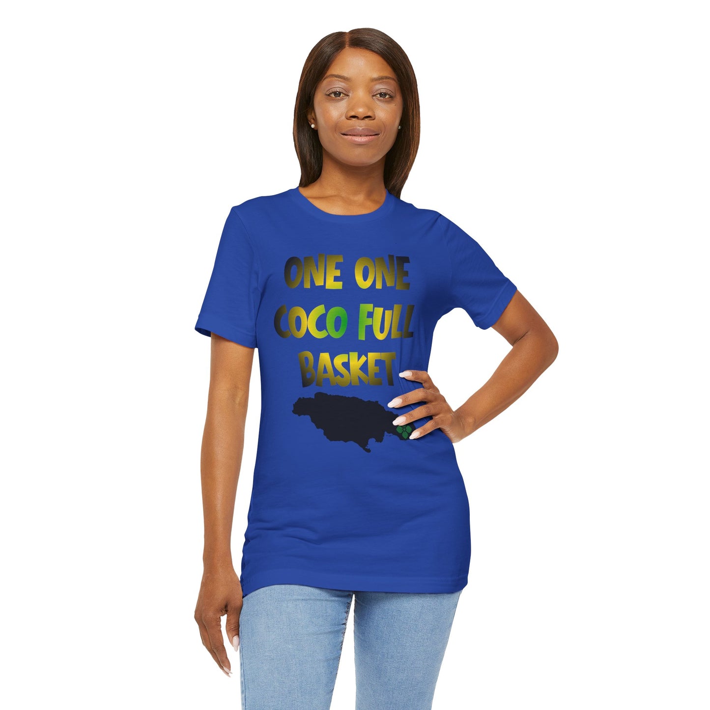 One One Coco Full Basket T-Shirt — Jamaica Map Reggae Island Tee