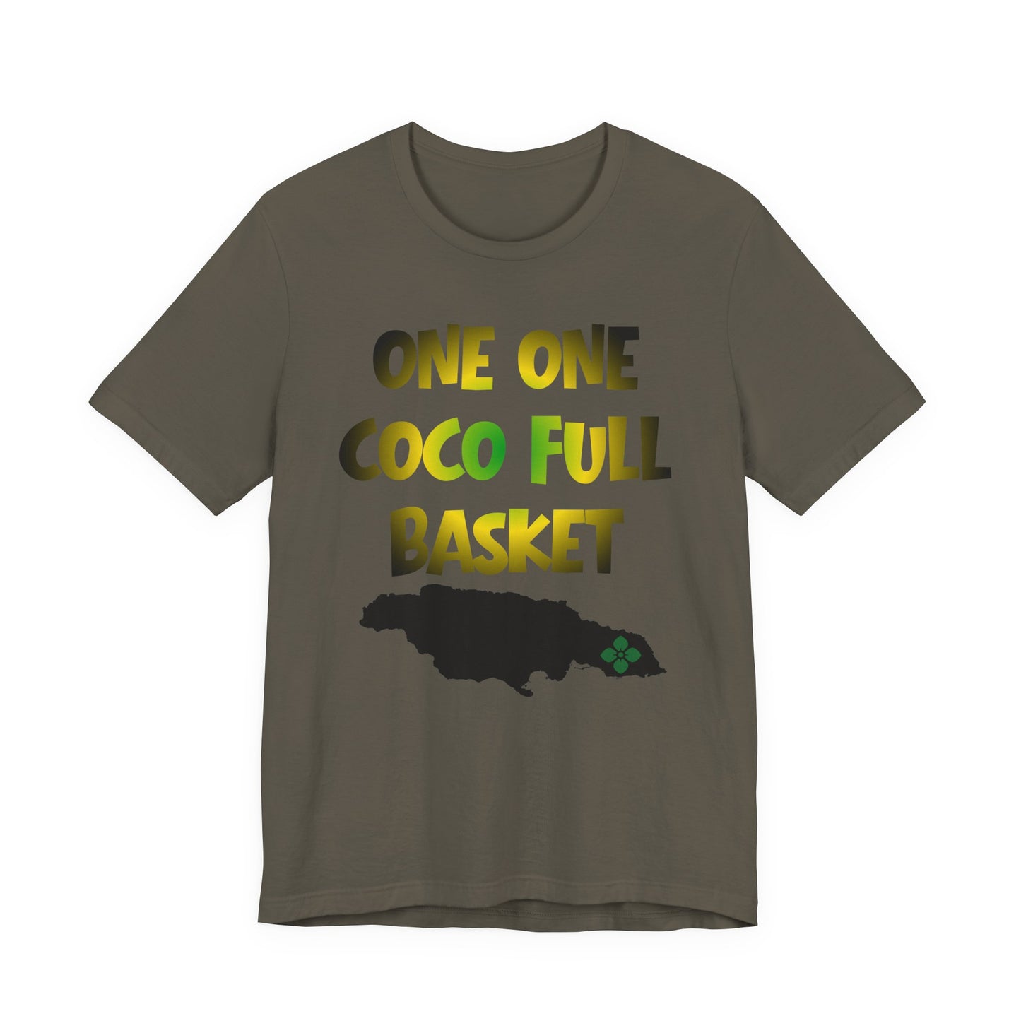 One One Coco Full Basket T-Shirt — Jamaica Map Reggae Island Tee