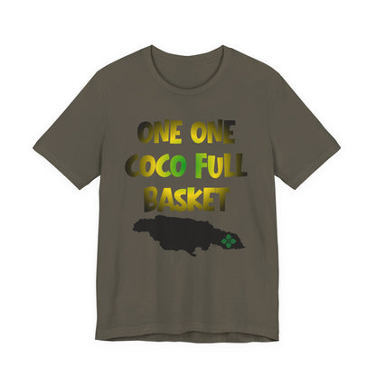 One One Coco Full Basket T-Shirt — Jamaica Map Reggae Island Tee