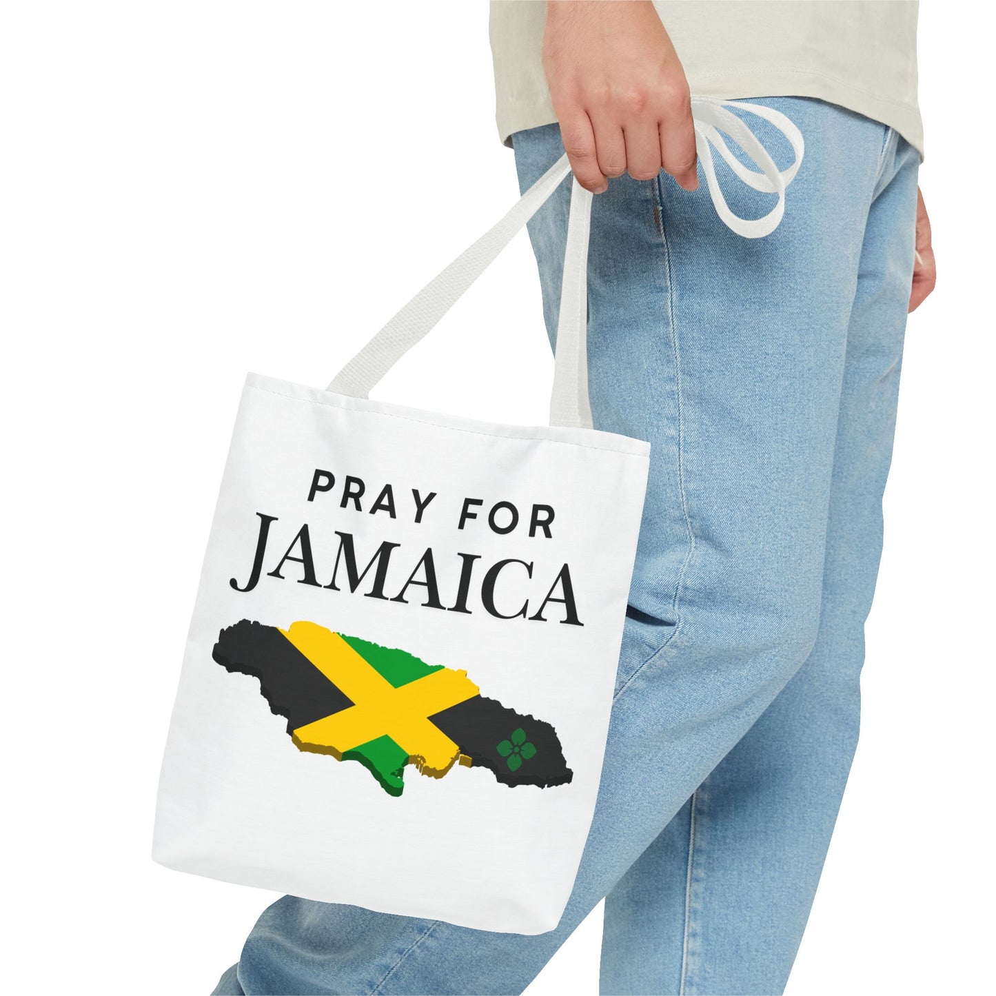 Pray for Jamaica Tote Bag — Jamaican Flag Map Charity Support Tote