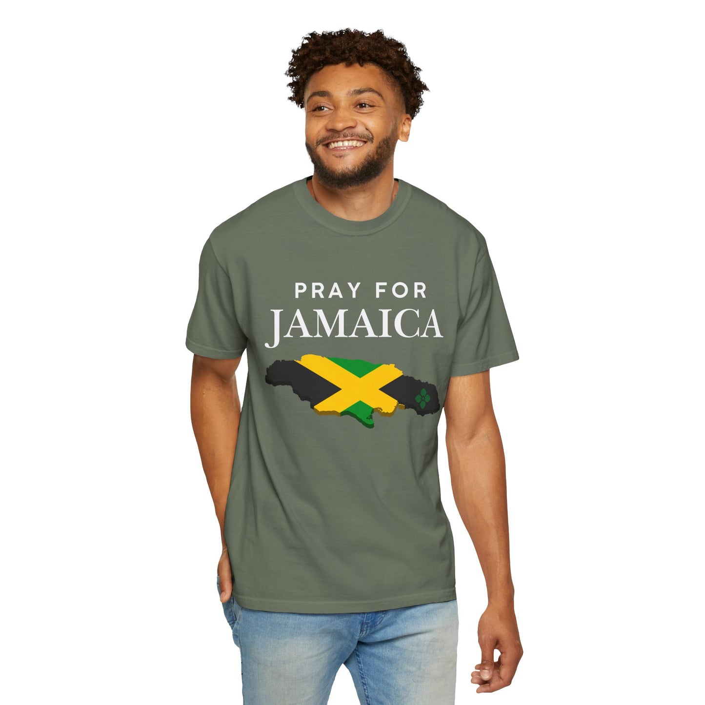 Pray for Jamaica T-Shirt - Jamaica Map & Flag Support Tee