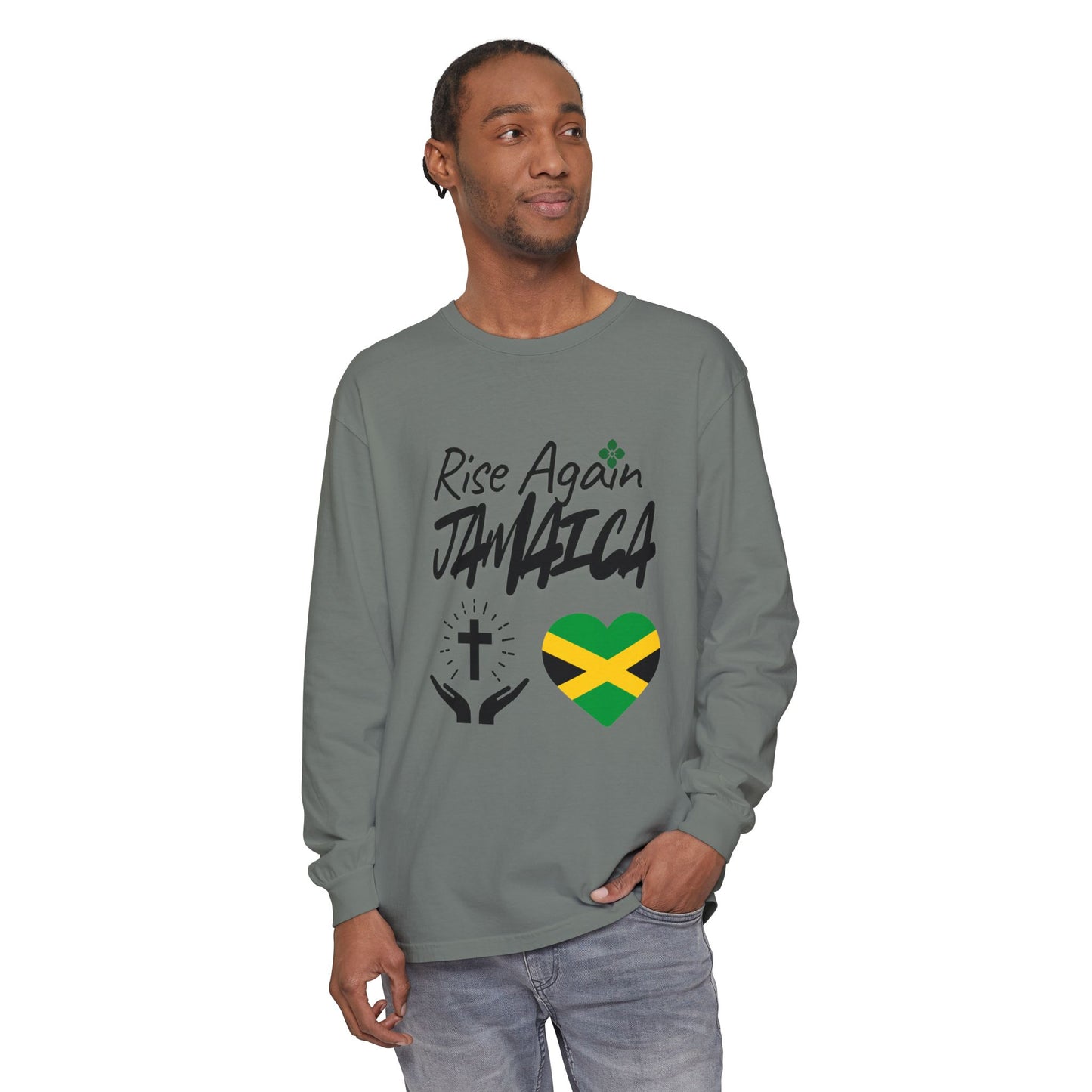 Rise Again Jamaica Long Sleeve T-Shirt – Caribbean Strength & Unity Apparel