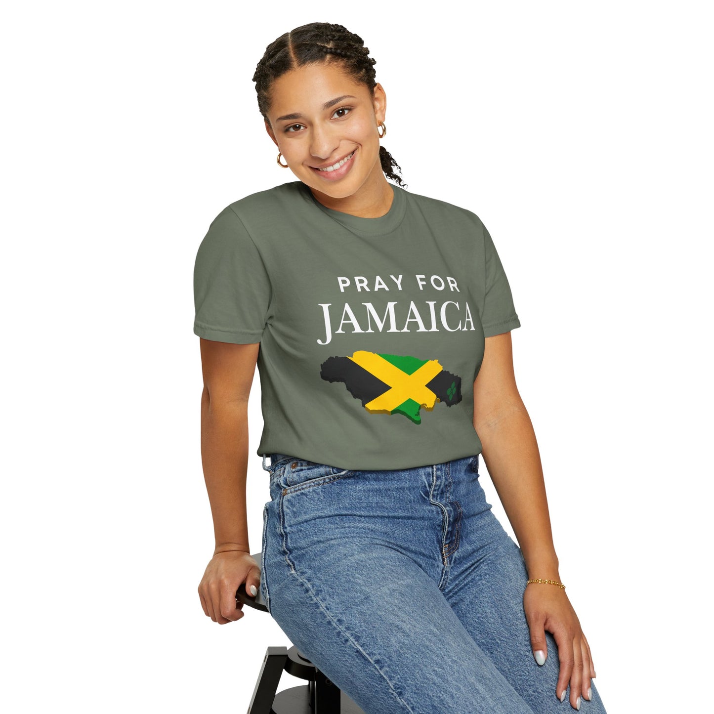 Pray for Jamaica T-Shirt - Jamaica Map & Flag Support Tee