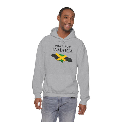 Pray for Jamaica Hoodie - Jamaica Map with Flag Design