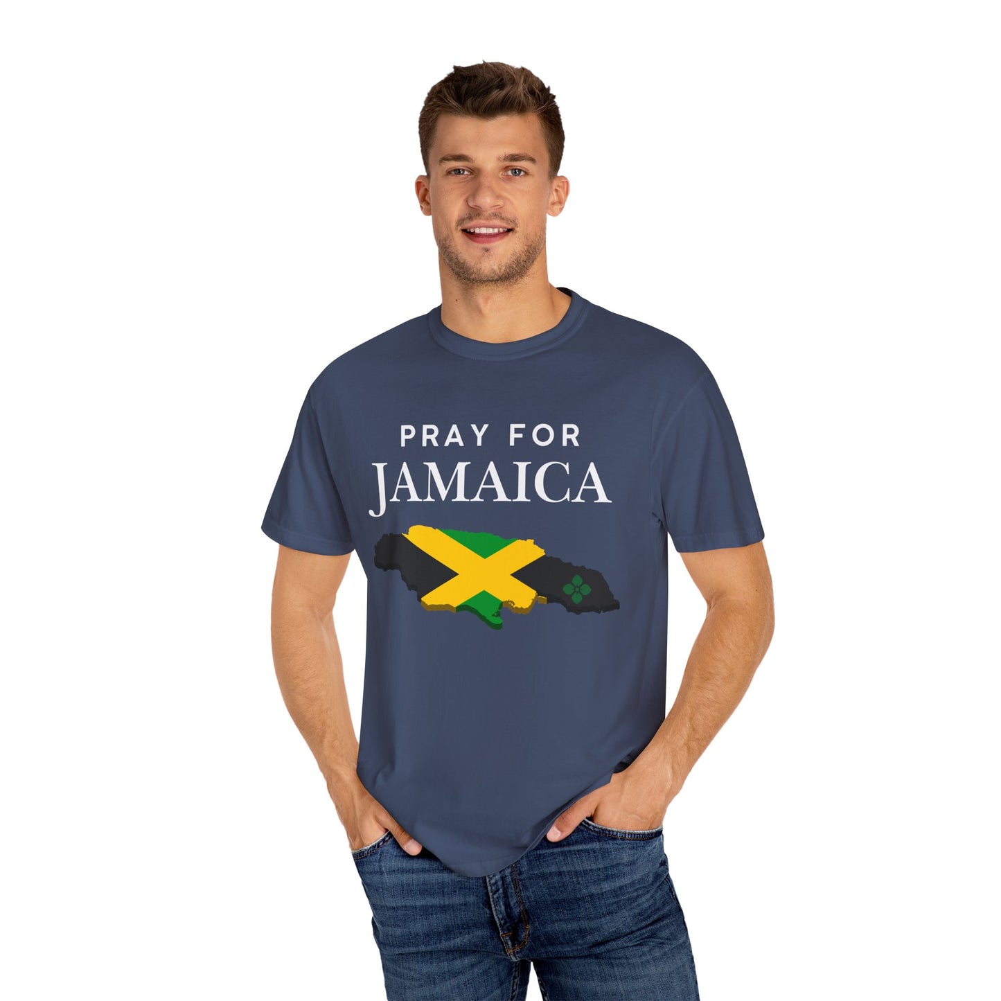 Pray for Jamaica T-Shirt - Jamaica Map & Flag Support Tee