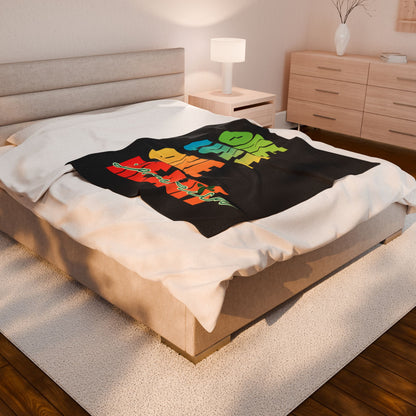 Plush Blanket — "One Love One Heart" Jamaica Colorblock Throw