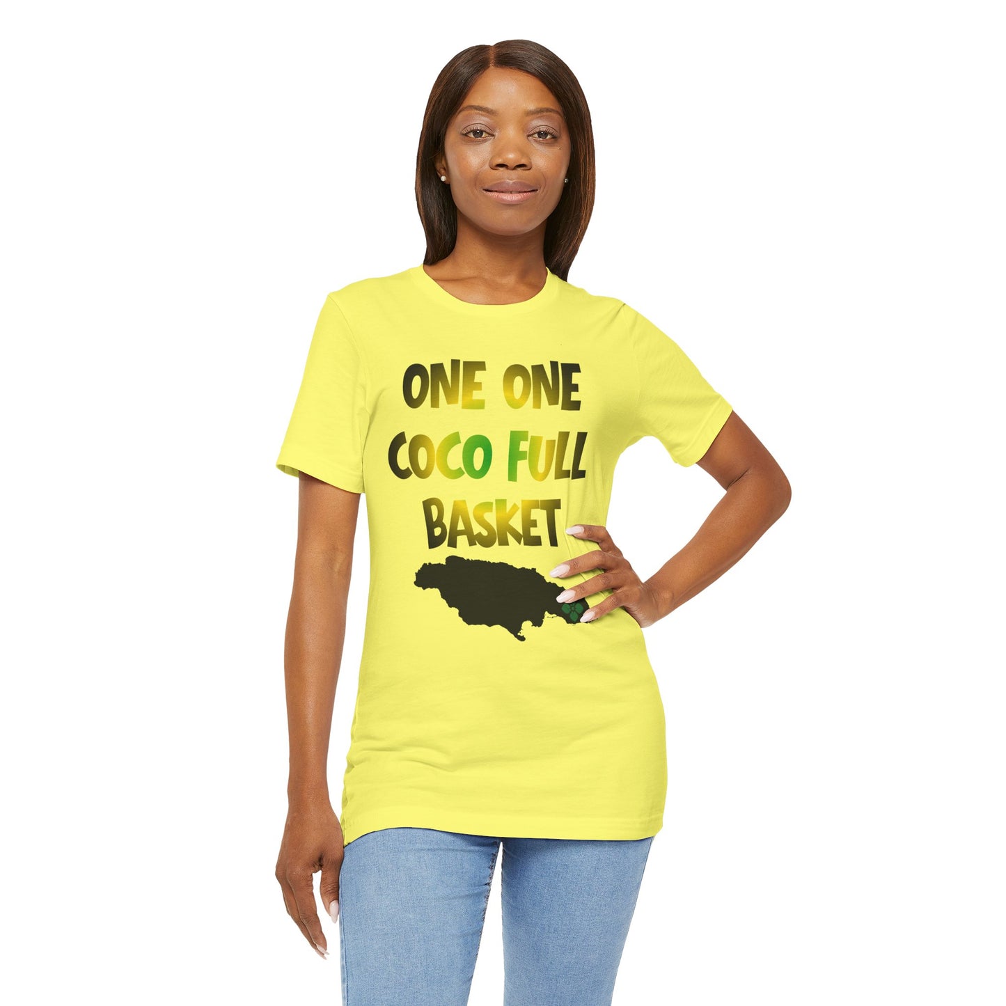One One Coco Full Basket T-Shirt — Jamaica Map Reggae Island Tee