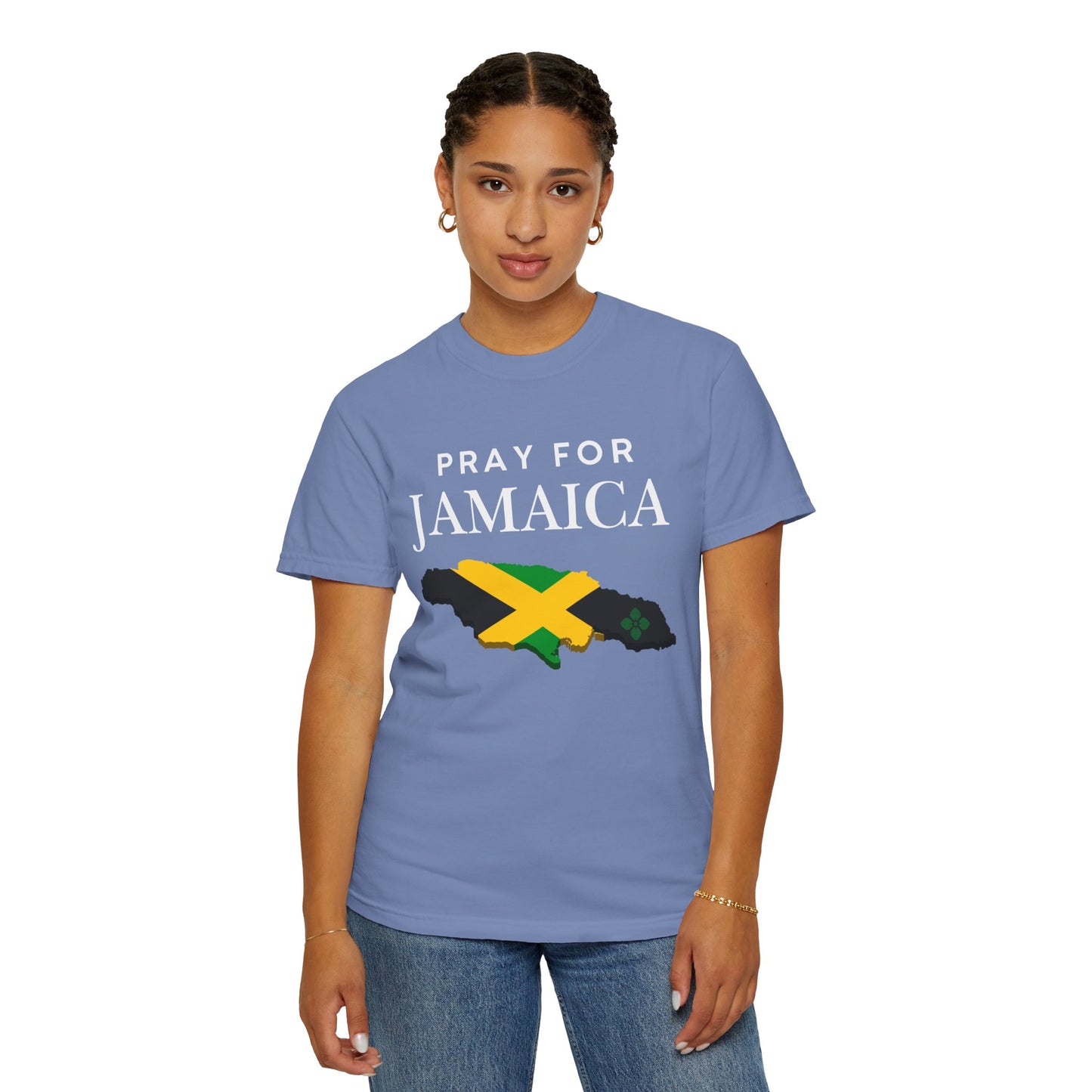 Pray for Jamaica T-Shirt - Jamaica Map & Flag Support Tee