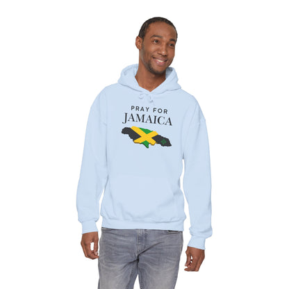 Pray for Jamaica Hoodie - Jamaica Map with Flag Design