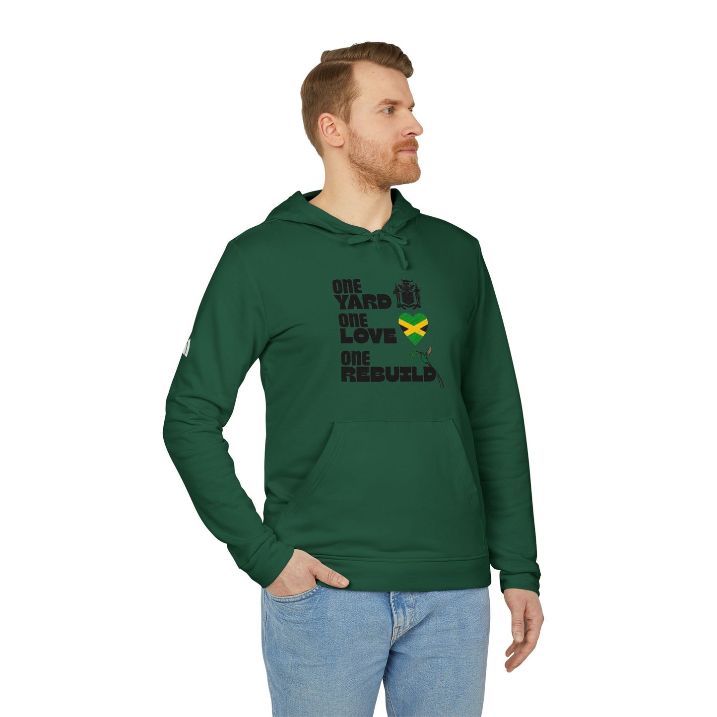 Jamaica Love Hoodie — Reggae Island Flag Heart Design