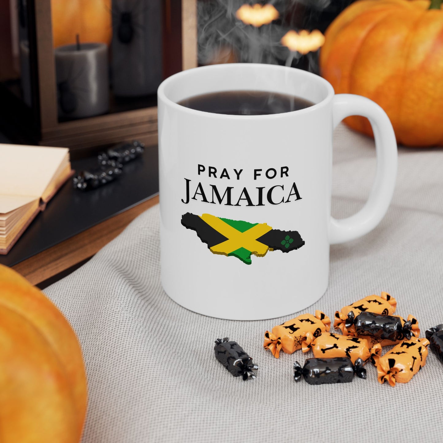 Pray For Jamaica Ceramic Mug – Map & Flag Coffee Cup (11oz/15oz)