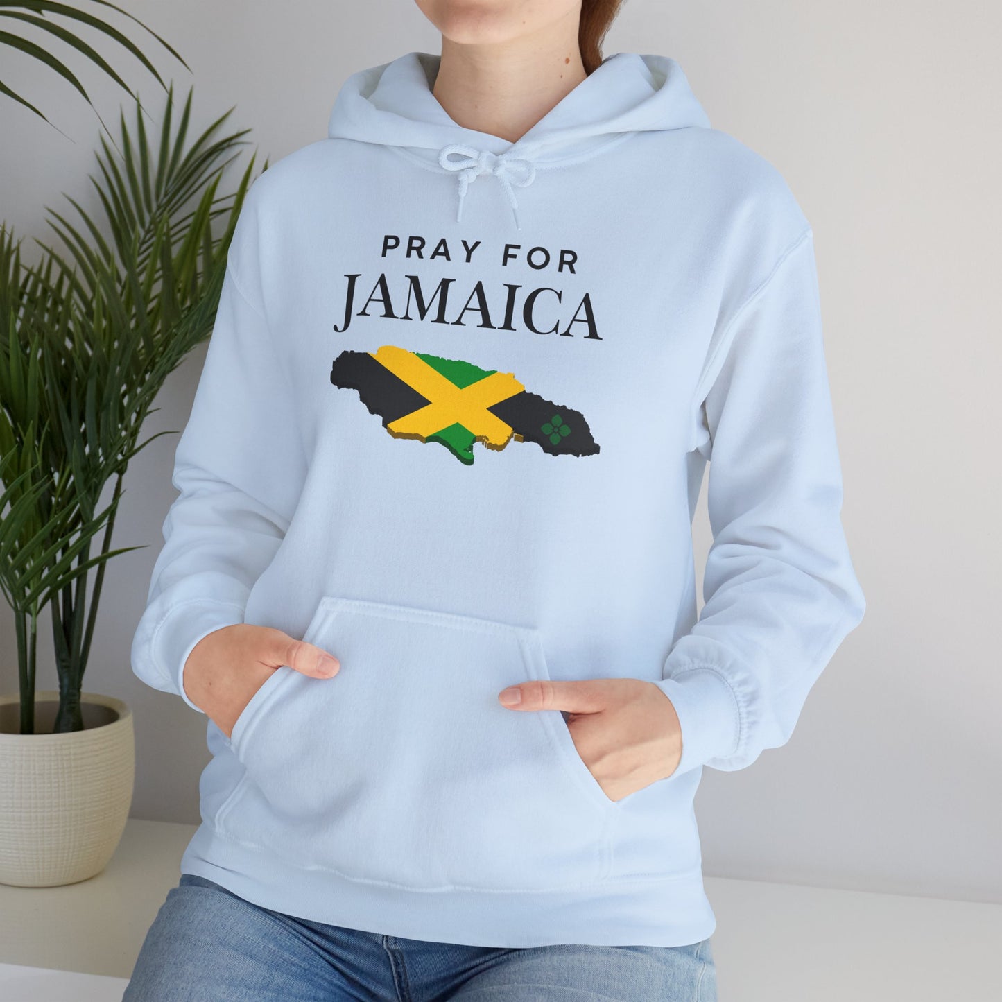Pray for Jamaica Hoodie - Jamaica Map with Flag Design