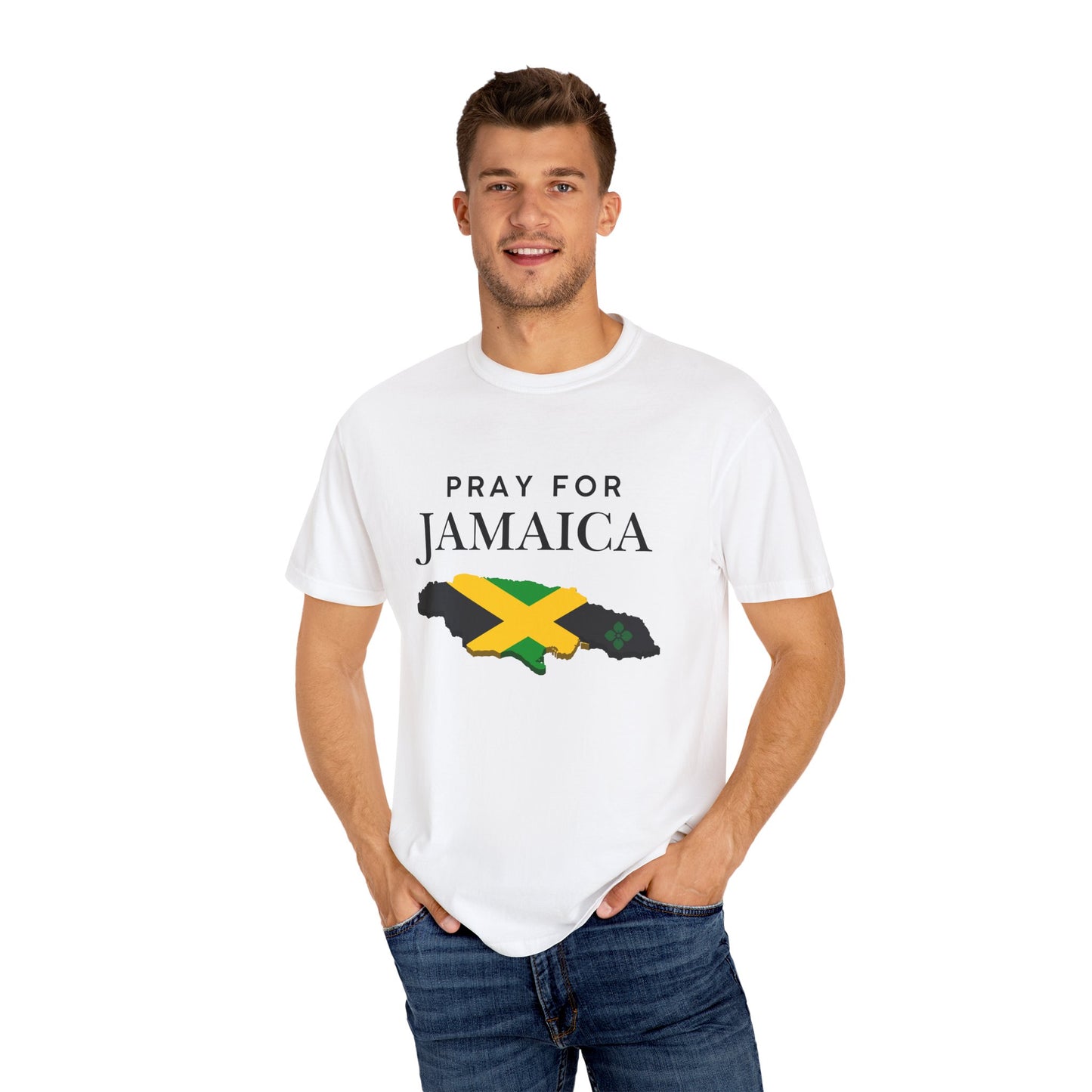 Pray for Jamaica T-Shirt — Jamaica Flag Map Relief Tee