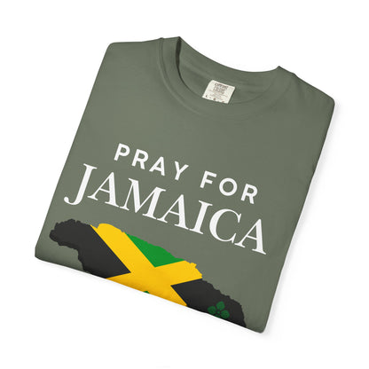 Pray for Jamaica T-Shirt - Jamaica Map & Flag Support Tee