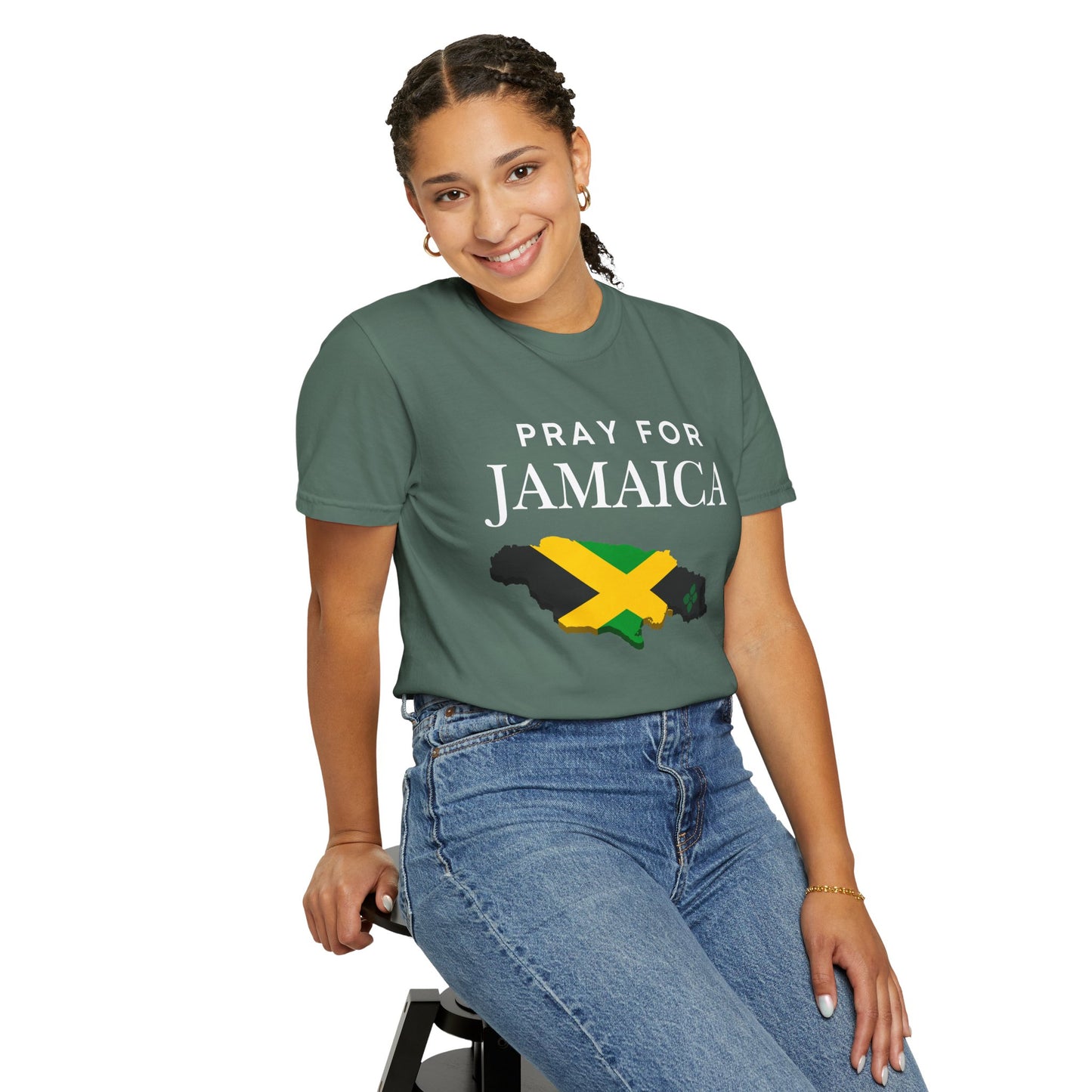 Pray for Jamaica T-Shirt - Jamaica Map & Flag Support Tee
