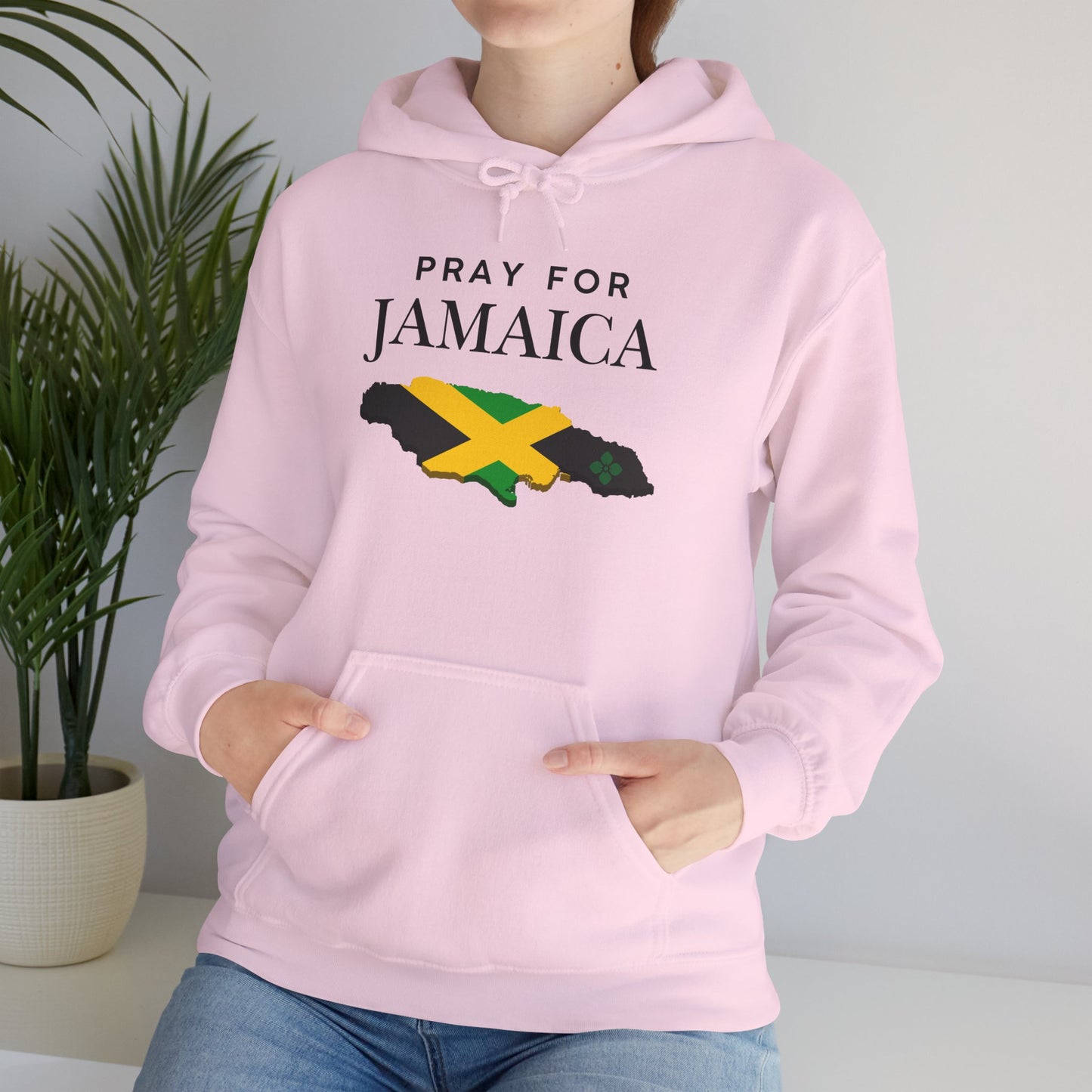 Pray for Jamaica Hoodie - Jamaica Map with Flag Design