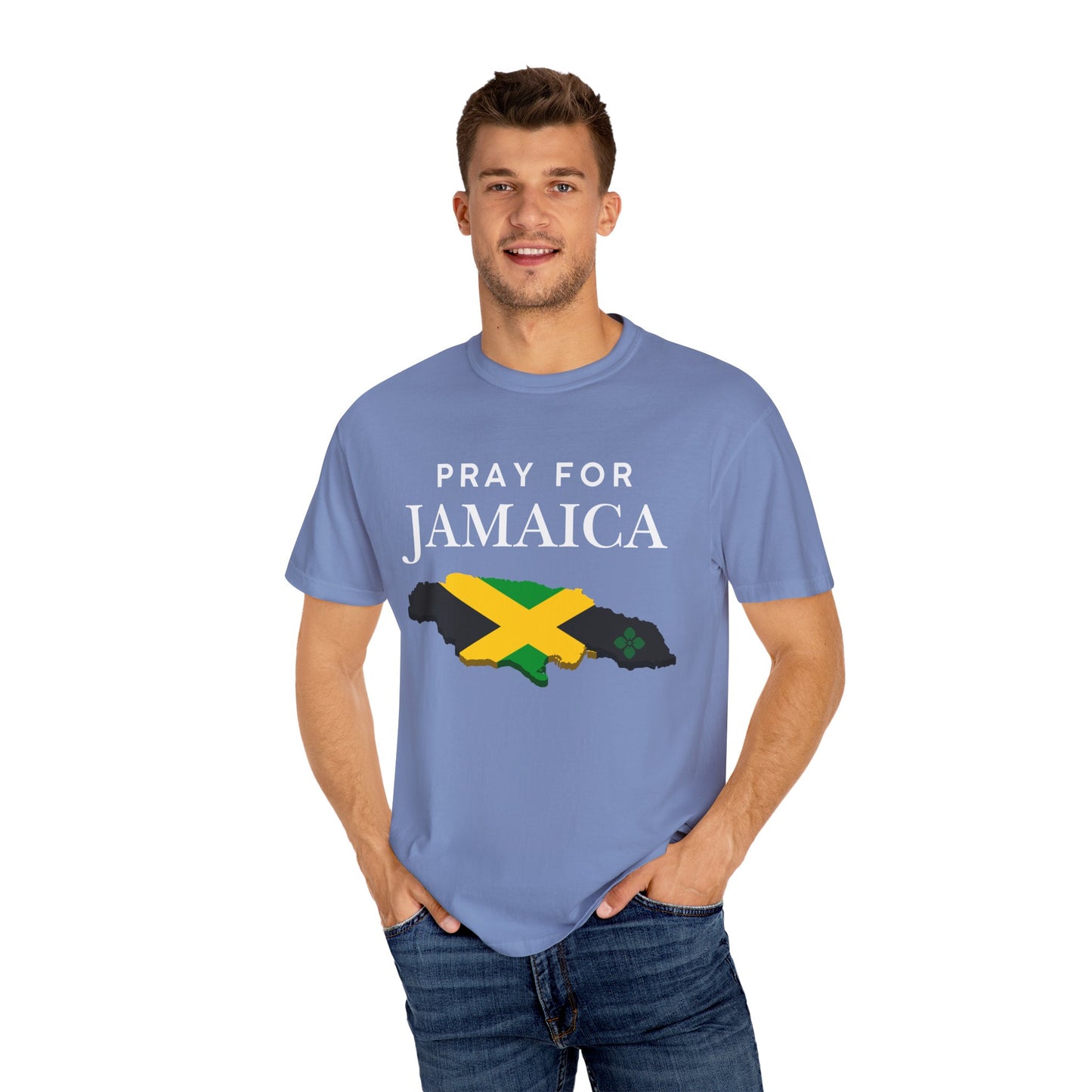 Pray for Jamaica T-Shirt - Jamaica Map & Flag Support Tee