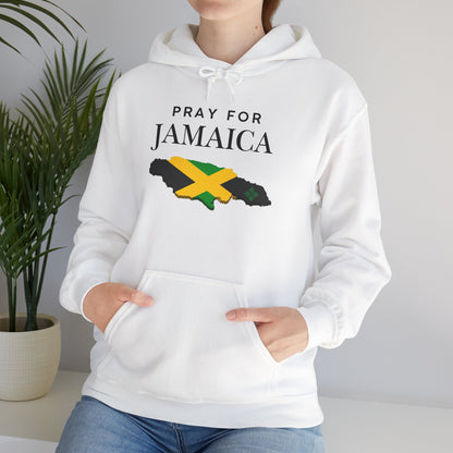 Pray for Jamaica Hoodie - Jamaica Map with Flag Design