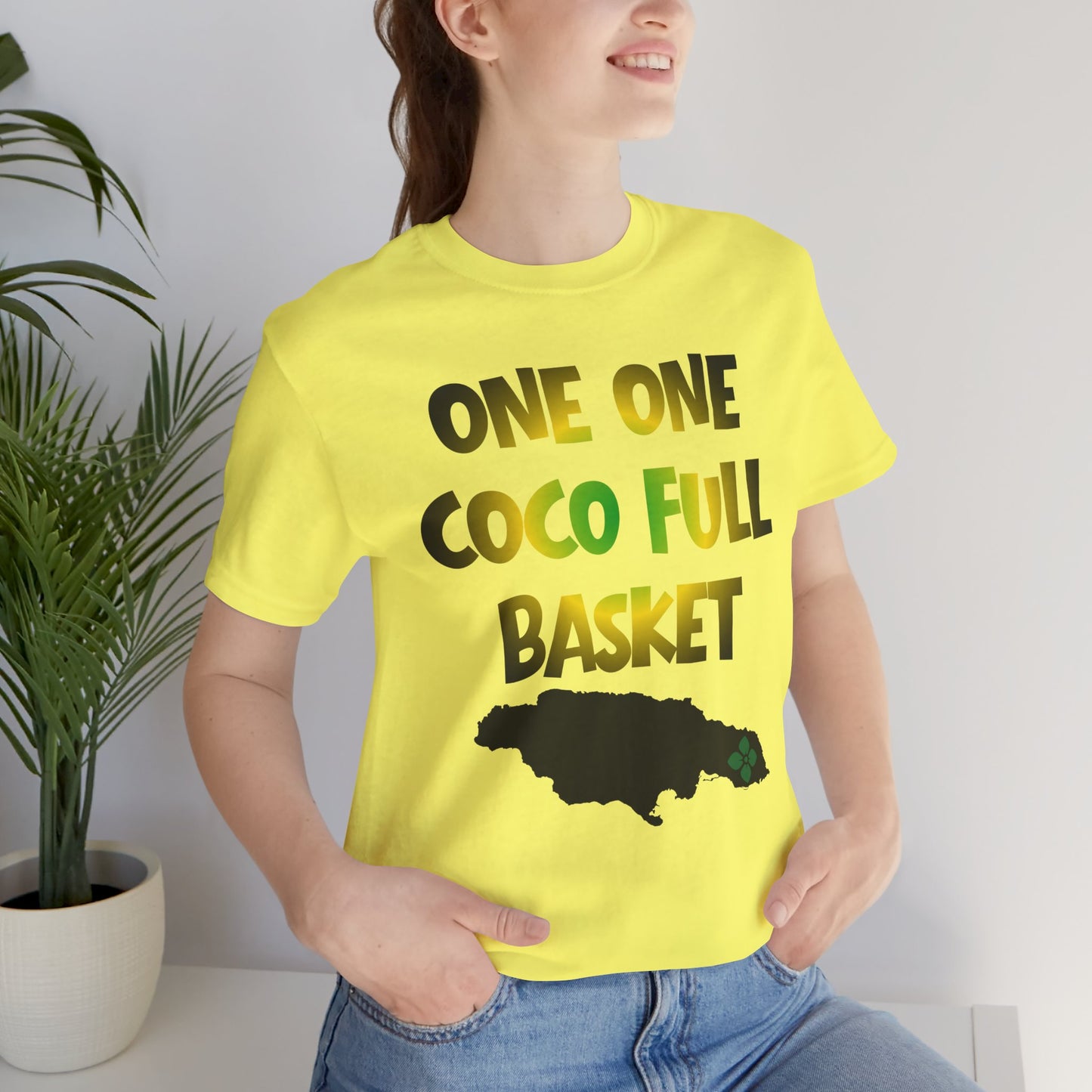 One One Coco Full Basket T-Shirt — Jamaica Map Reggae Island Tee