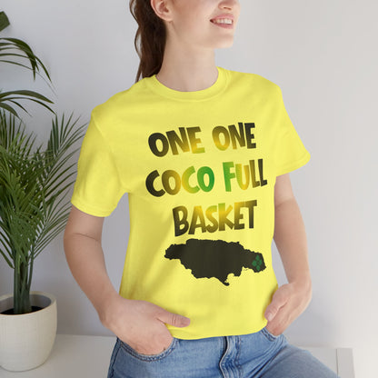 One One Coco Full Basket T-Shirt — Jamaica Map Reggae Island Tee