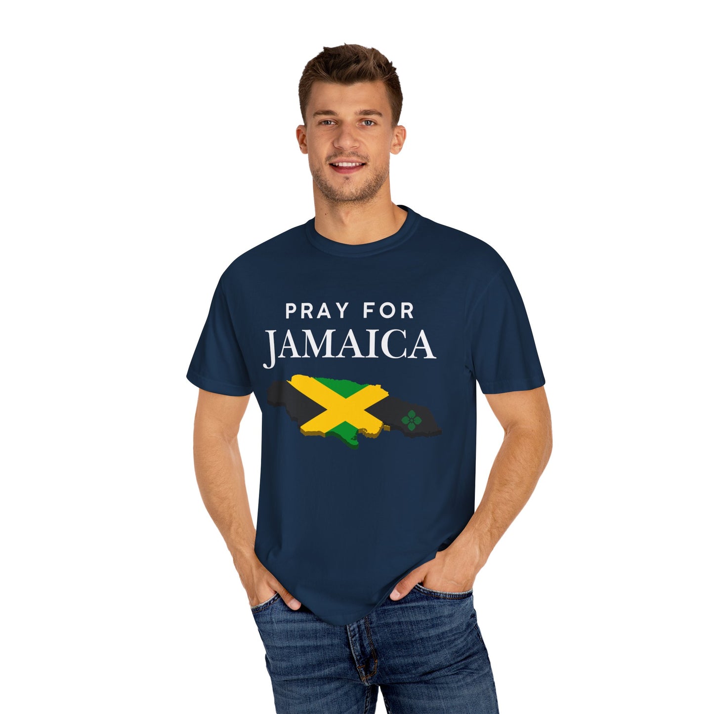 Pray for Jamaica T-Shirt - Jamaica Map & Flag Support Tee