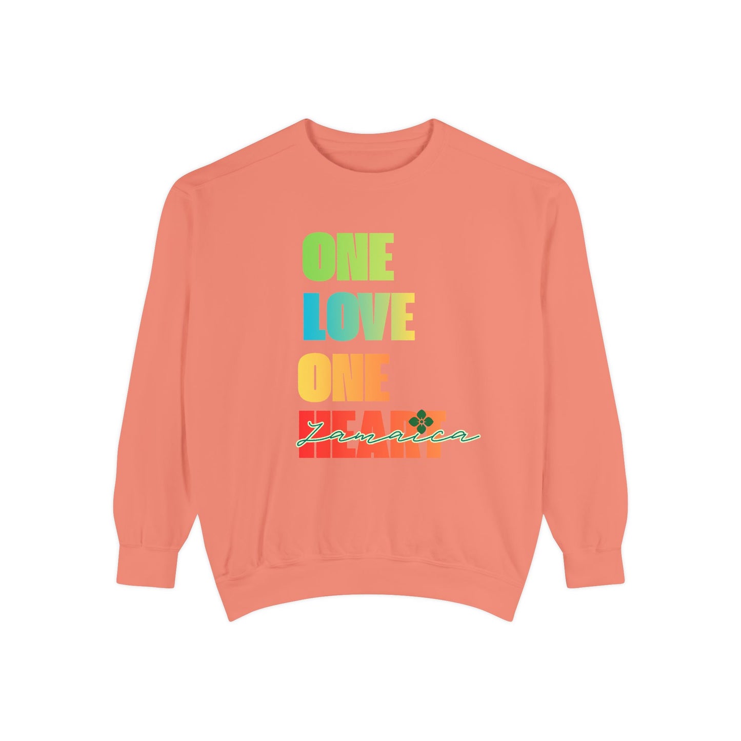 ONE LOVE ONE HEART JAMAICA Sweatshirt – Livitee Yardwear | Unisex Caribbean Pride Crewneck