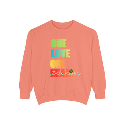 ONE LOVE ONE HEART JAMAICA Sweatshirt – Livitee Yardwear | Unisex Caribbean Pride Crewneck