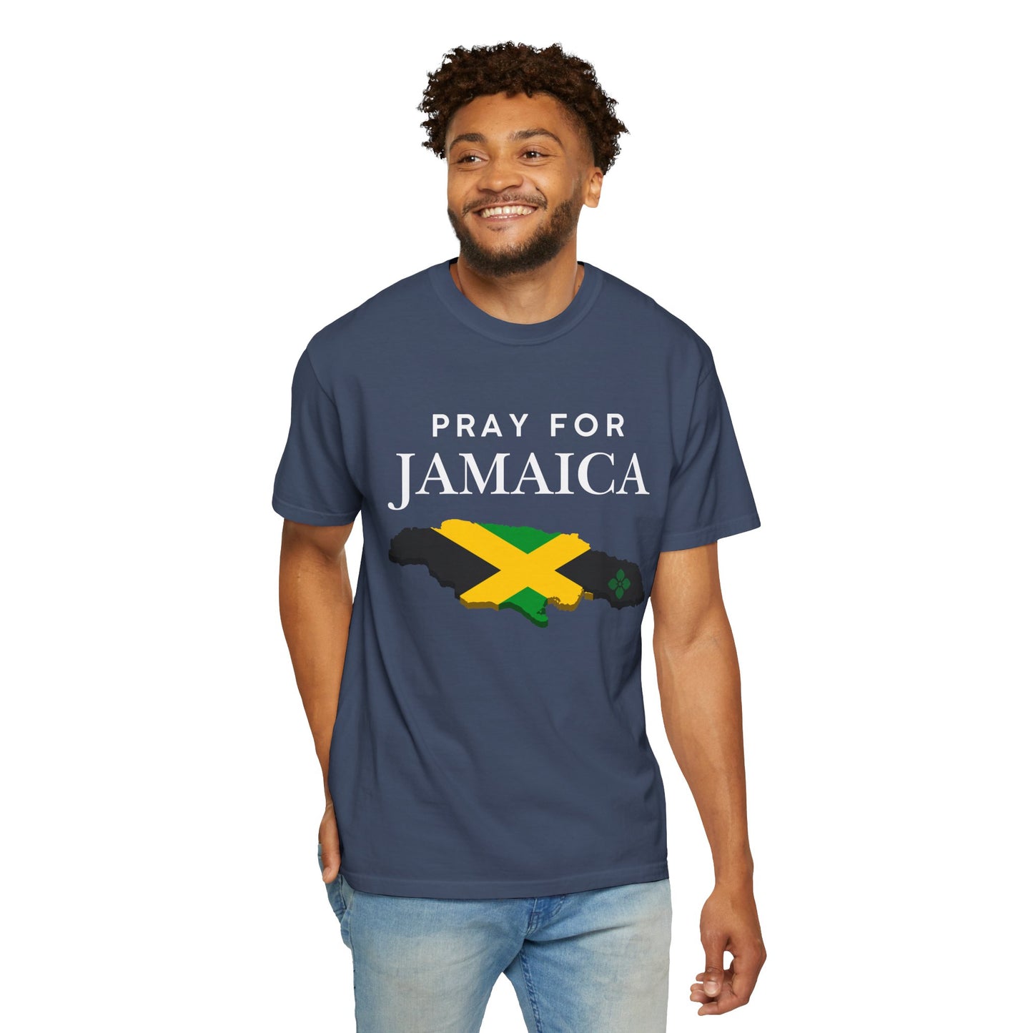 Pray for Jamaica T-Shirt - Jamaica Map & Flag Support Tee