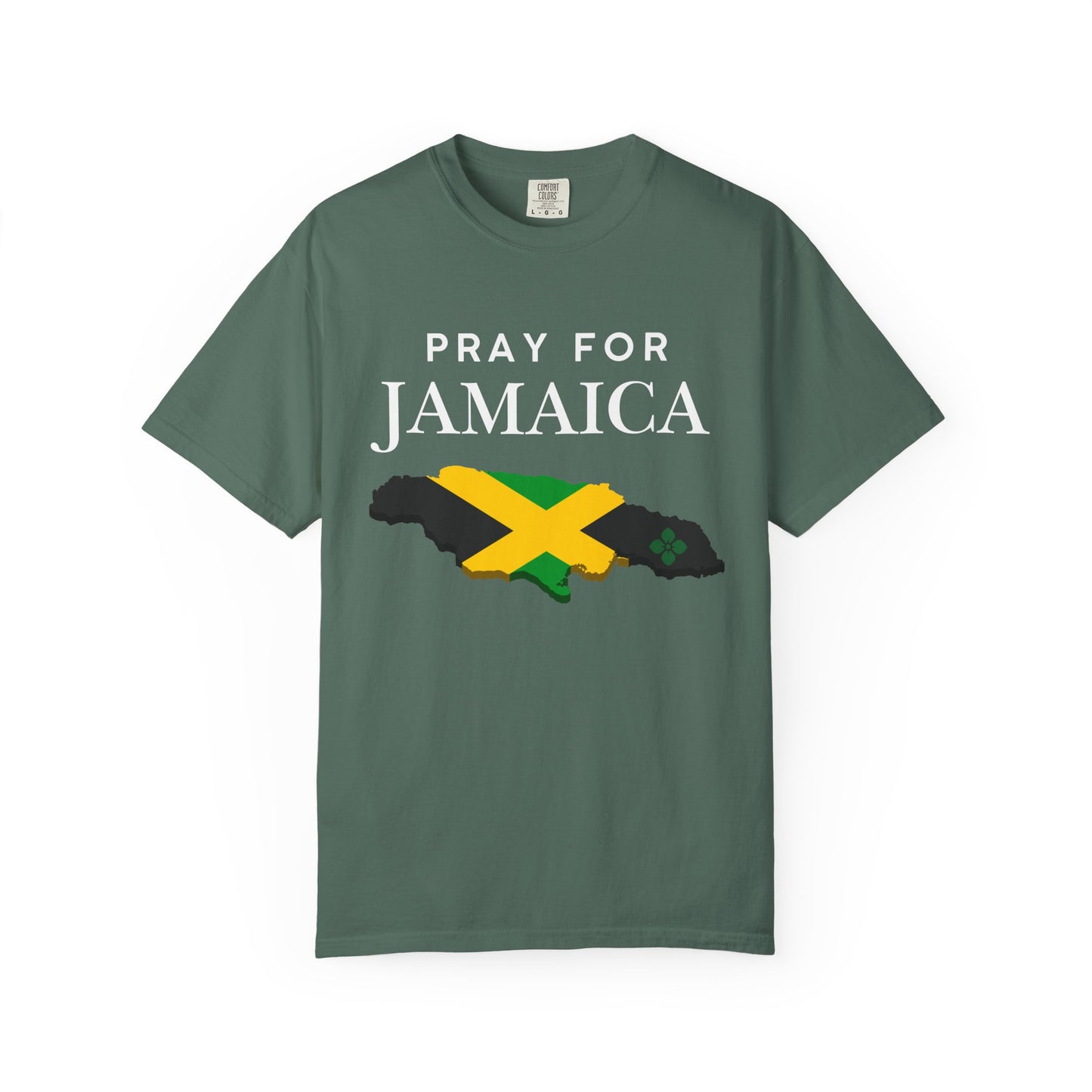 Pray for Jamaica T-Shirt - Jamaica Map & Flag Support Tee
