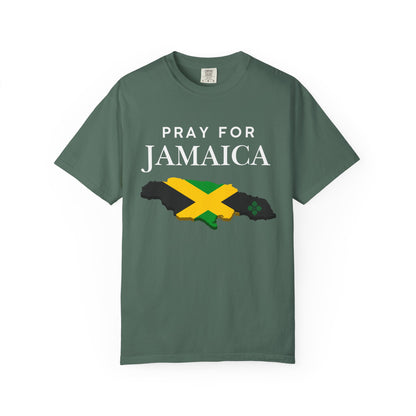 Pray for Jamaica T-Shirt - Jamaica Map & Flag Support Tee