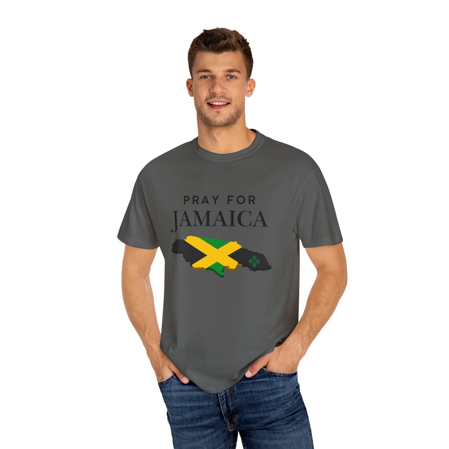 Pray for Jamaica T-Shirt — Jamaica Flag Map Relief Tee