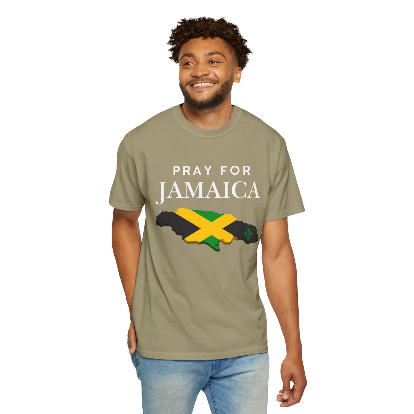 Pray for Jamaica T-Shirt - Jamaica Map & Flag Support Tee